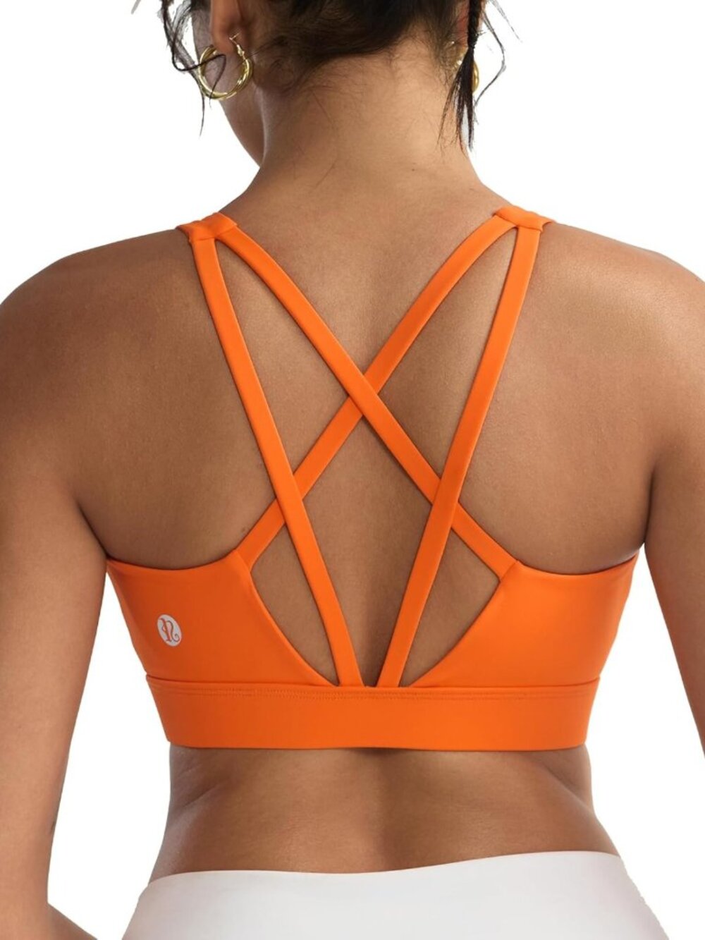High Support Scoop Neck Strappy Sports Bra for Women - Moulded Cup Workout Gear